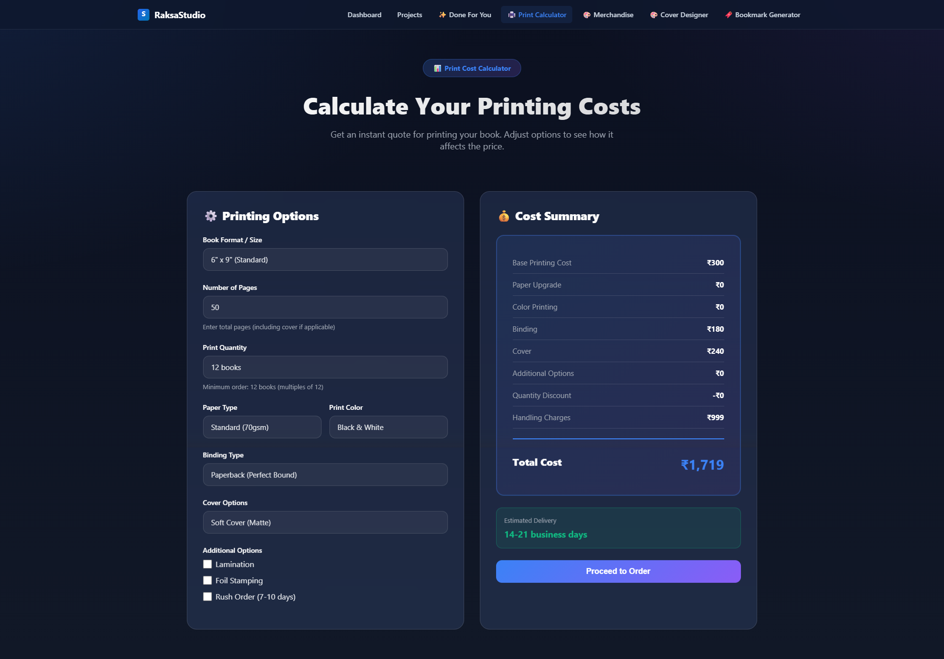 Print Cost Calculator